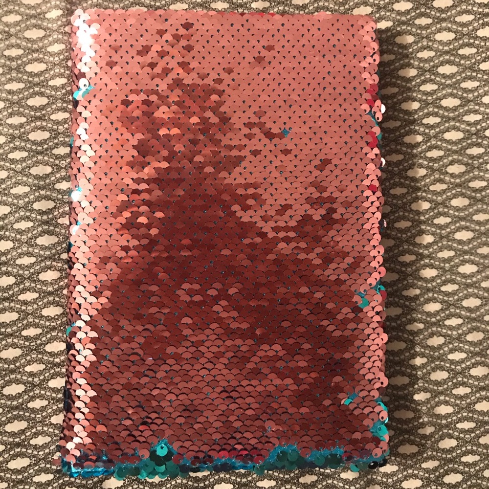 Sequin pink & blue journal brand new